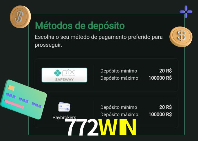 O cassino 772WIN oferece uma grande variedade de métodos de pagamento